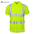 Chine En Gros 100% Polyester Sécurité Réfléchissante Haute Visibilité Polo Bouton Chemise À Manches Courtes Salut Vis Sécurité Travail T-shirt